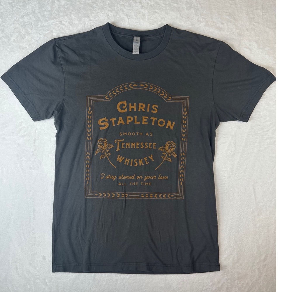 Chris Stapleton Tennessee Whiskey Graphic T-Shirt Gray Small Country Music Tee